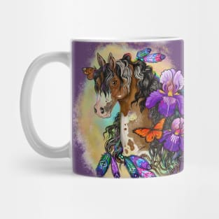 Paint Horse with Iris Flowers Mug